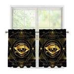 Geometric Eye of Providence Print Tier Curtains