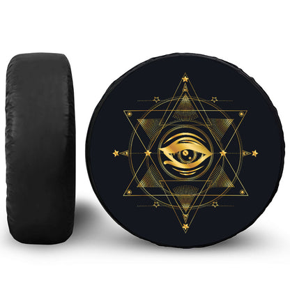 Geometric Eye of Providence Print Tire Cover