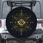 Geometric Eye of Providence Print Tire Cover With Camera Hole