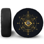 Geometric Eye of Providence Print Tire Cover With Camera Hole