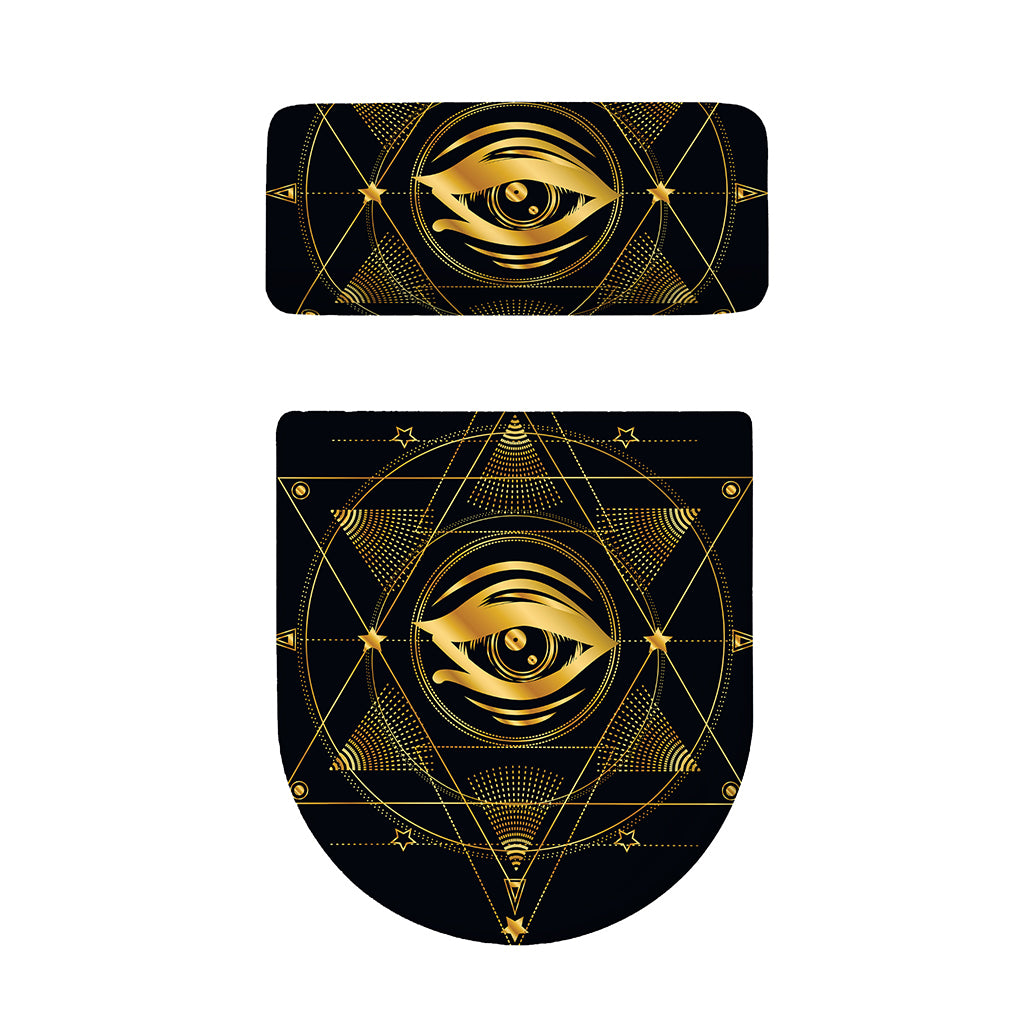 Geometric Eye of Providence Print Toilet Lid And Tank Cover Set