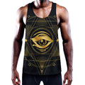 Geometric Eye of Providence Print Men's Workout Tank Top
