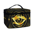 Geometric Eye of Providence Print Travel Makeup Bag