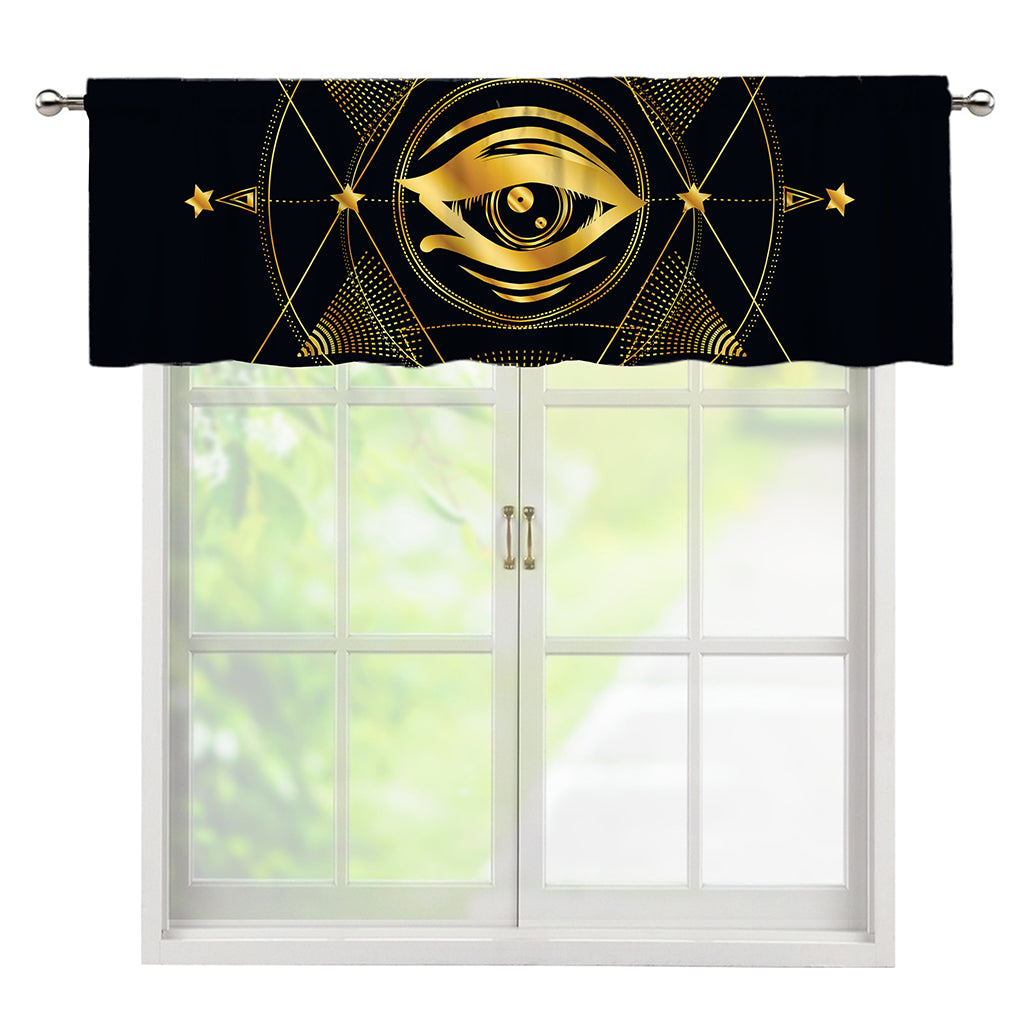 Geometric Eye of Providence Print Window Valance