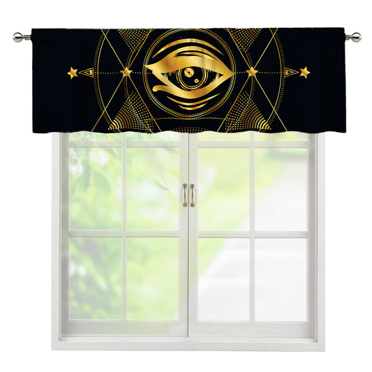 Geometric Eye of Providence Print Window Valance