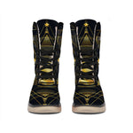 Geometric Eye of Providence Print Winter Boots