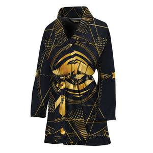 Geometric Eye of Providence Print Women's Bathrobe