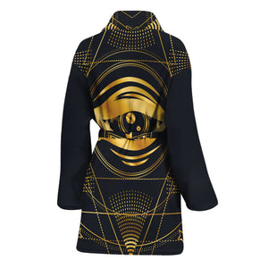 Geometric Eye of Providence Print Women's Bathrobe