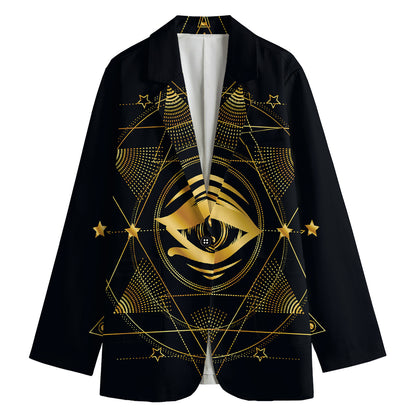 Geometric Eye of Providence Print Women's Blazer