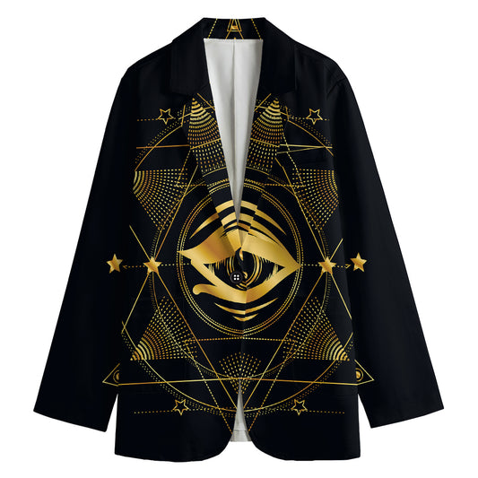 Geometric Eye of Providence Print Women's Blazer