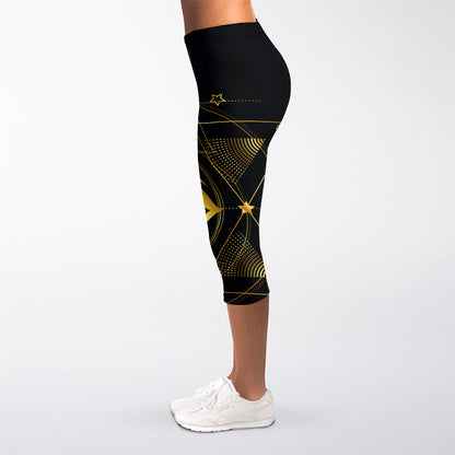 Geometric Eye of Providence Print Women's Capri Leggings