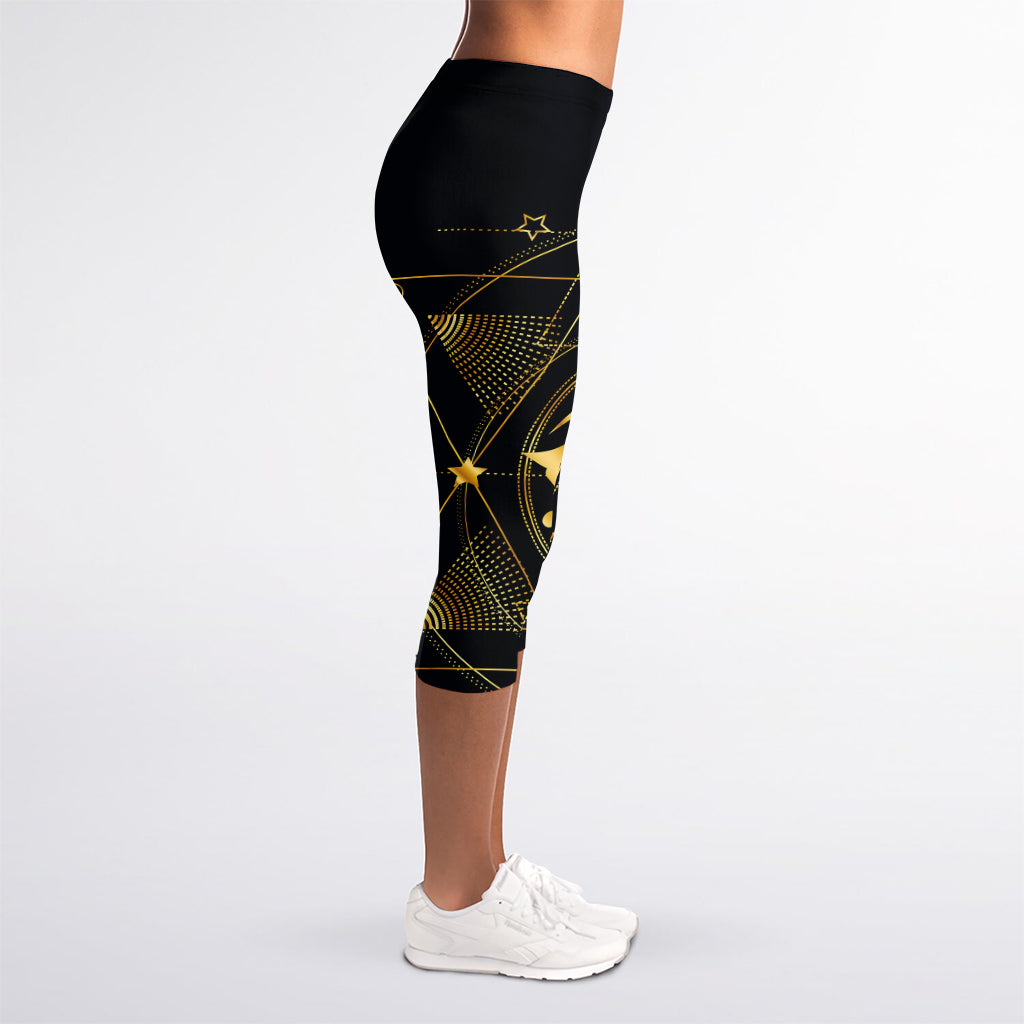 Geometric Eye of Providence Print Women's Capri Leggings