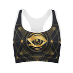 Geometric Eye of Providence Print Women's Sports Bra