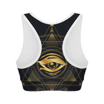 Geometric Eye of Providence Print Women's Sports Bra