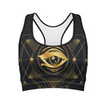 Geometric Eye of Providence Print Women's Sports Bra