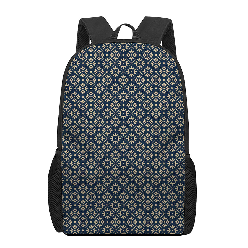 Geometric Floral Print 17 Inch Backpack