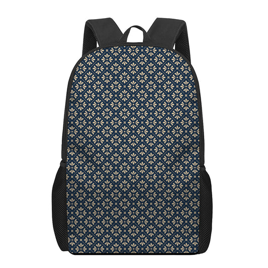 Geometric Floral Print 17 Inch Backpack