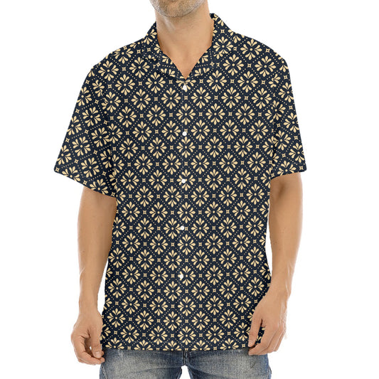 Geometric Floral Print Aloha Shirt