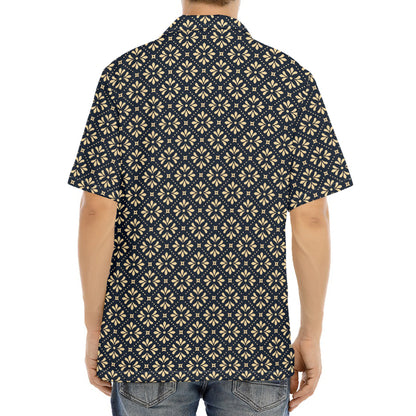 Geometric Floral Print Aloha Shirt