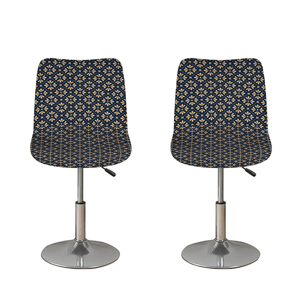 Geometric Floral Print Bar Stool Covers