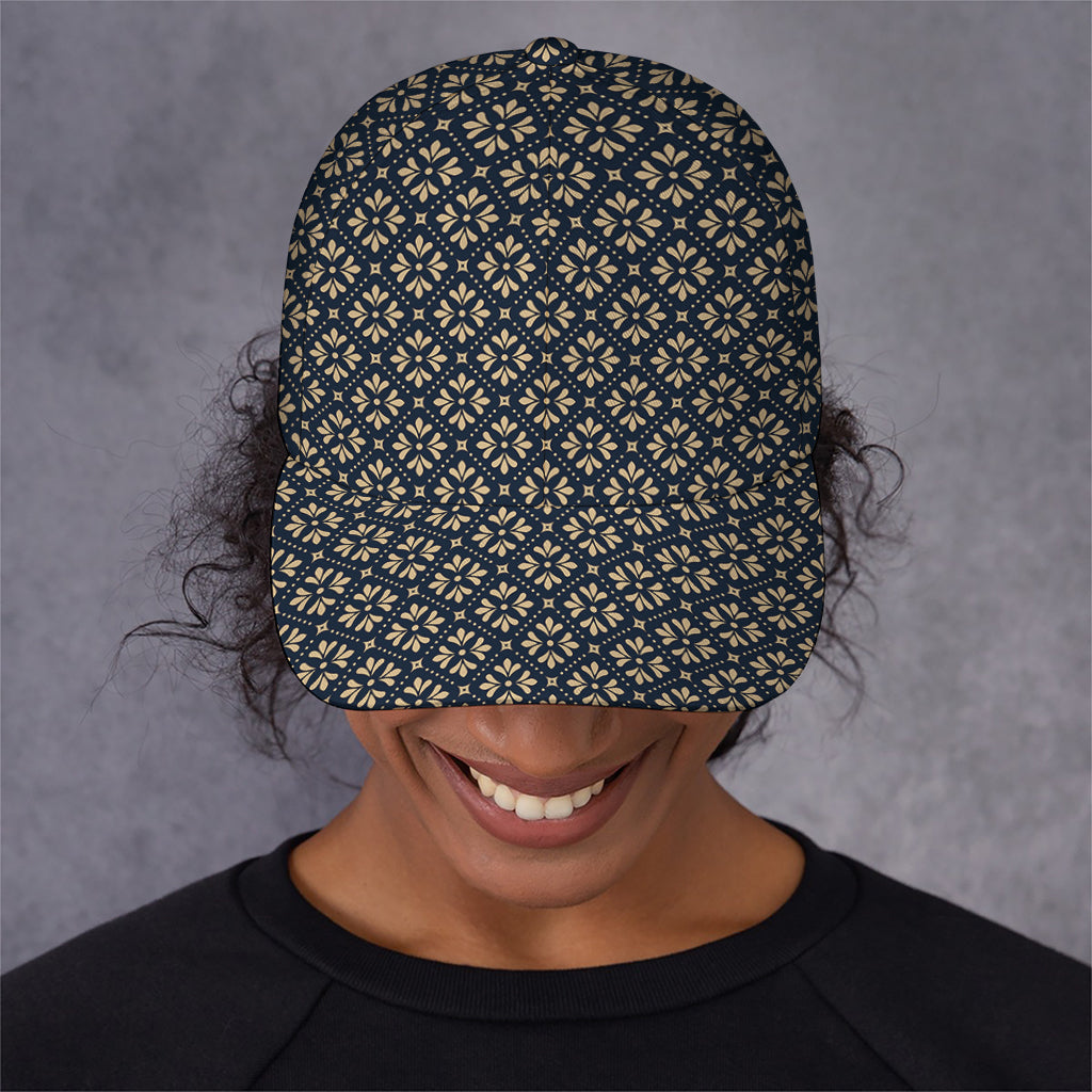 Geometric Floral Print Baseball Cap