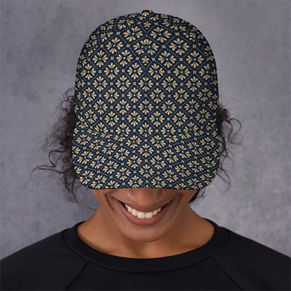 Geometric Floral Print Baseball Cap