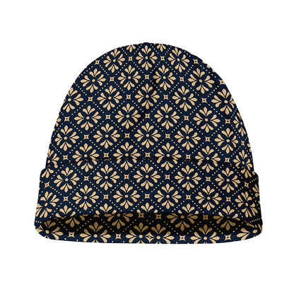 Geometric Floral Print Beanie