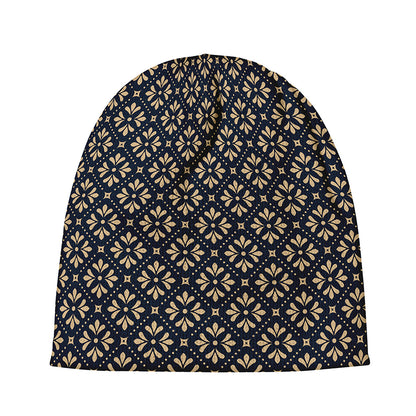 Geometric Floral Print Beanie