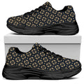Geometric Floral Print Black Chunky Shoes