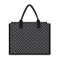 Geometric Floral Print Canvas Tote Bag