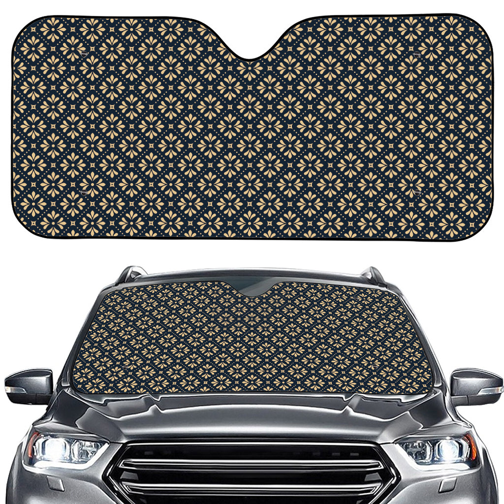 Geometric Floral Print Car Windshield Sun Shade
