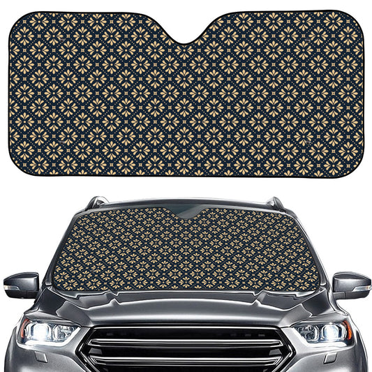 Geometric Floral Print Car Windshield Sun Shade