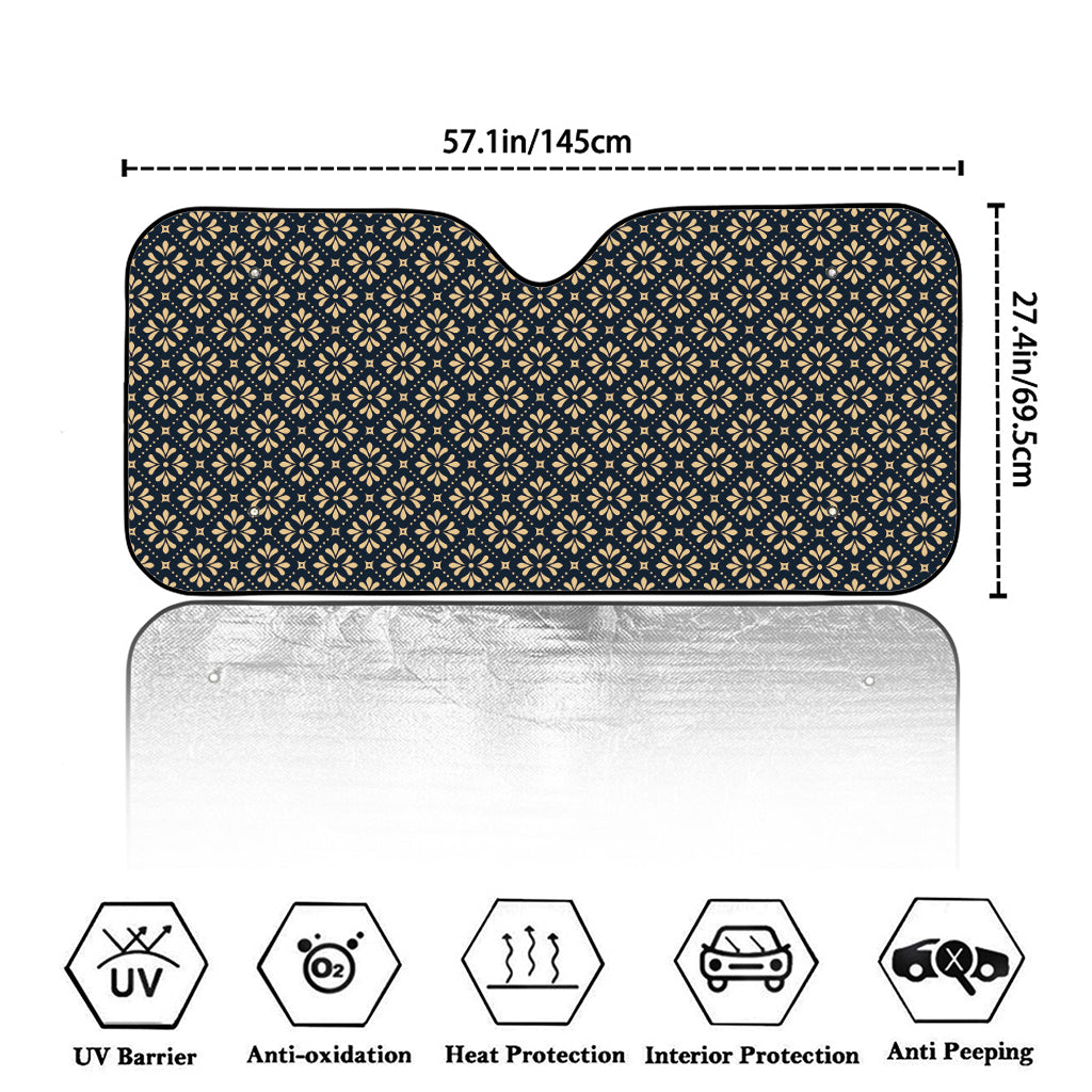 Geometric Floral Print Car Windshield Sun Shade