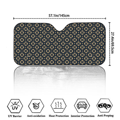 Geometric Floral Print Car Windshield Sun Shade