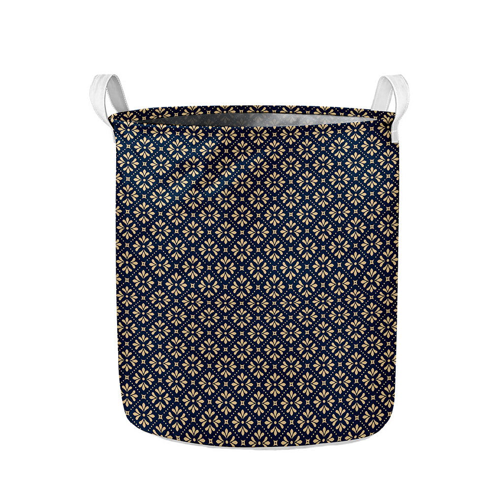 Geometric Floral Print Collapsible Laundry Basket