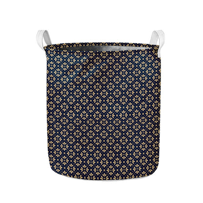 Geometric Floral Print Collapsible Laundry Basket