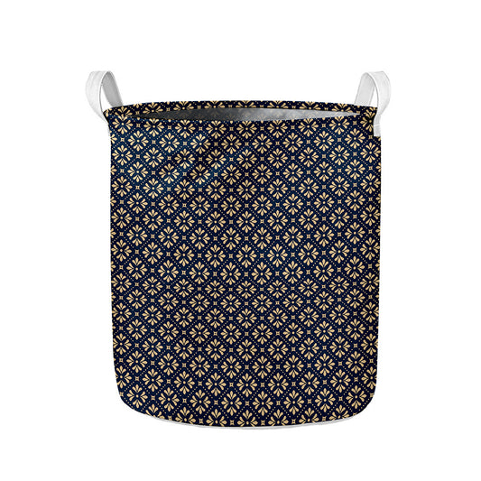 Geometric Floral Print Collapsible Laundry Basket