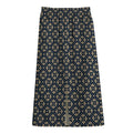Geometric Floral Print Cotton Front Slit Maxi Skirt