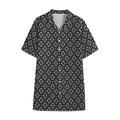 Geometric Floral Print Cotton Hawaiian Shirt