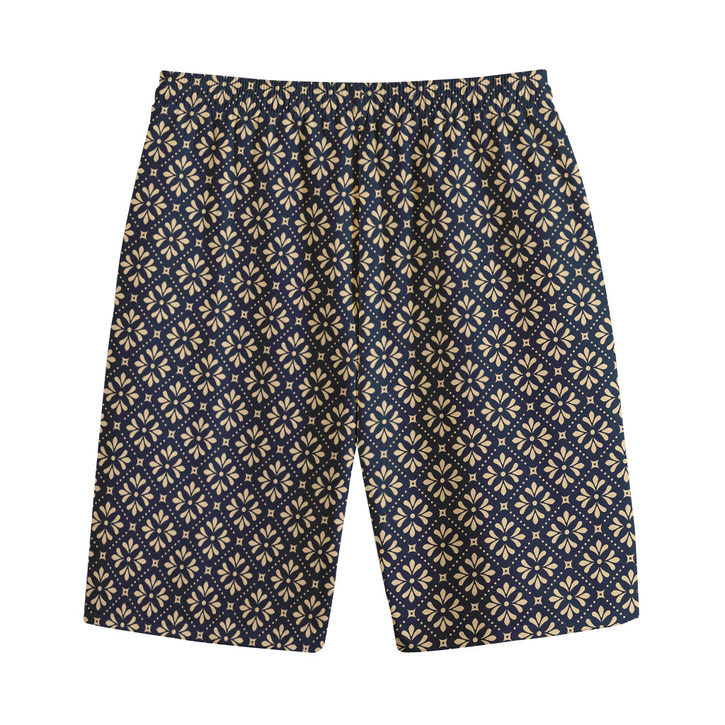 Geometric Floral Print Cotton Shorts