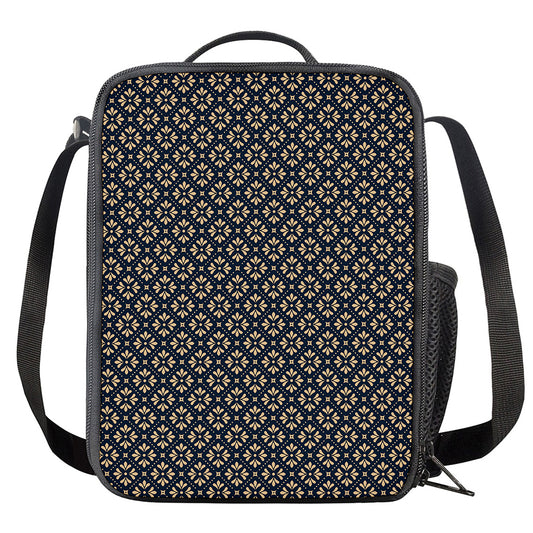Geometric Floral Print Crossbody Lunch Bag
