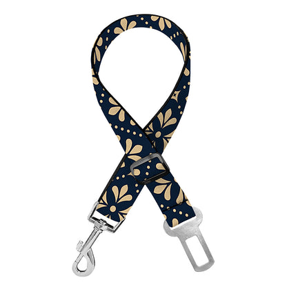 Geometric Floral Print Dog Seat Belt