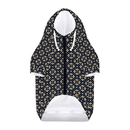 Geometric Floral Print Dog Zip Up Hoodie