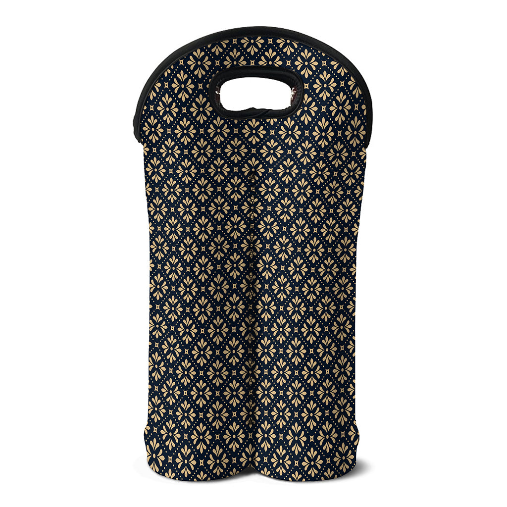 Geometric Floral Print Double Neoprene Wine Tote