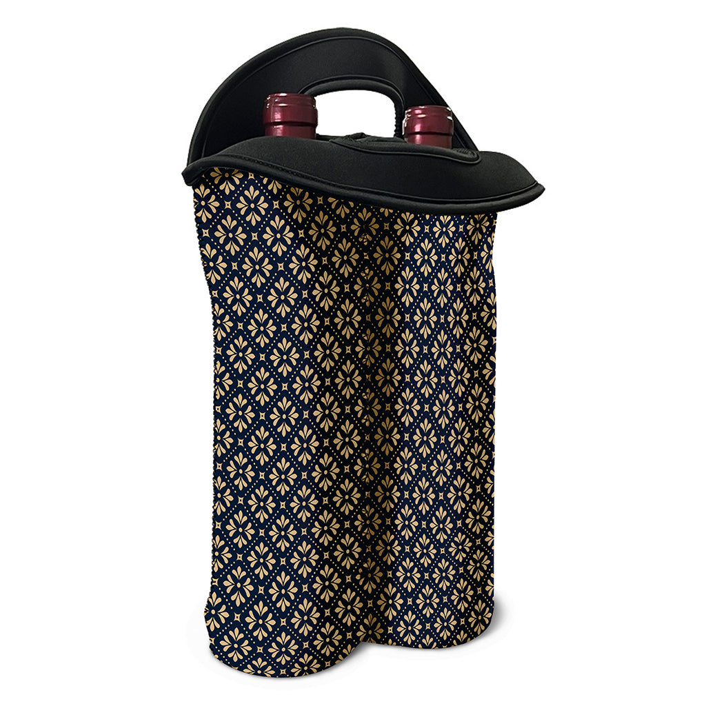 Geometric Floral Print Double Neoprene Wine Tote