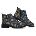 Geometric Floral Print Flat Ankle Boots
