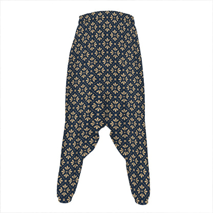 Geometric Floral Print Hammer Pants