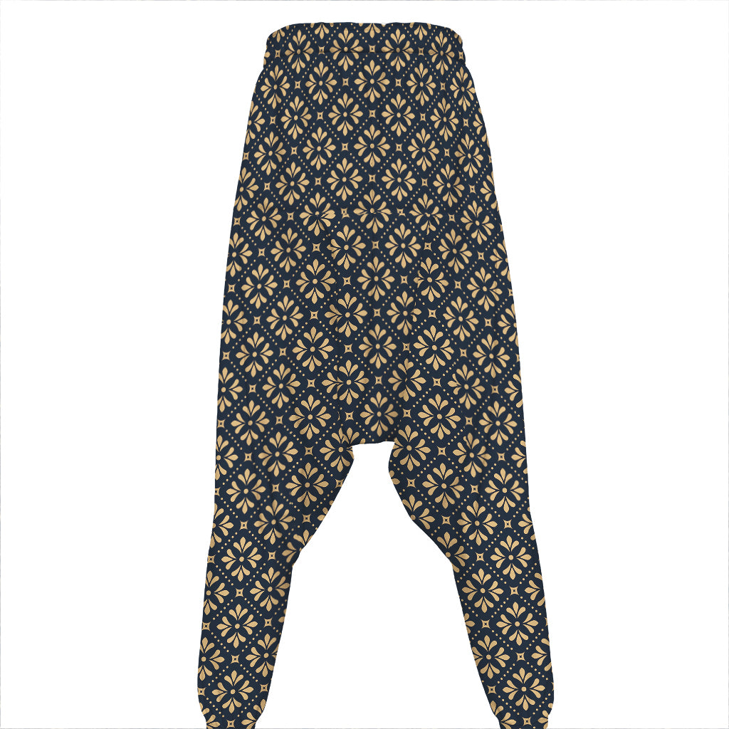 Geometric Floral Print Hammer Pants