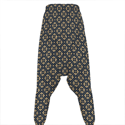 Geometric Floral Print Hammer Pants