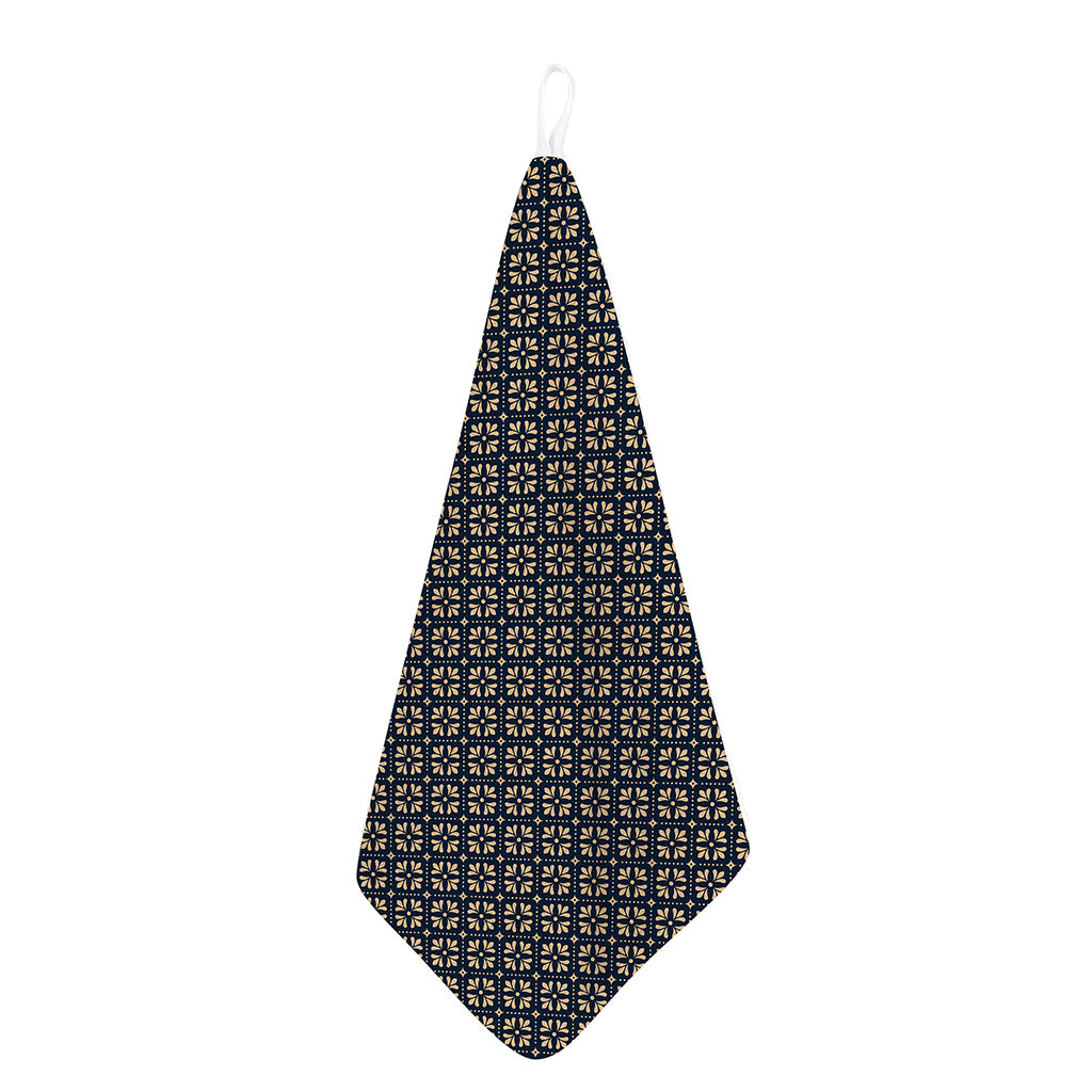 Geometric Floral Print Hand Towel